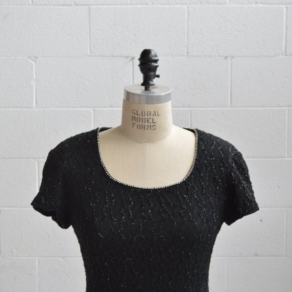 1980s embellished little black party dress - Picture 4 of 5